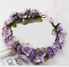 Sweet Bohem Bride Women Flower Crown Hair Band Wedding Floral Headband Garland Girl Flower Wreath Hair Accessories