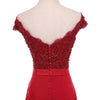 Siaoryne LP003 Red Lace Mermaid Bridesmaid Dress off the Shoulder Wedding Guests Dress