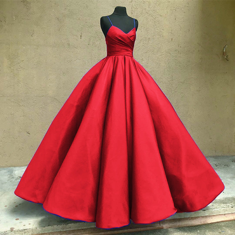 Fashion Satin Royal Blue Evening Dress Long Ball Gown Wedding Dress Engagement Gown LP408