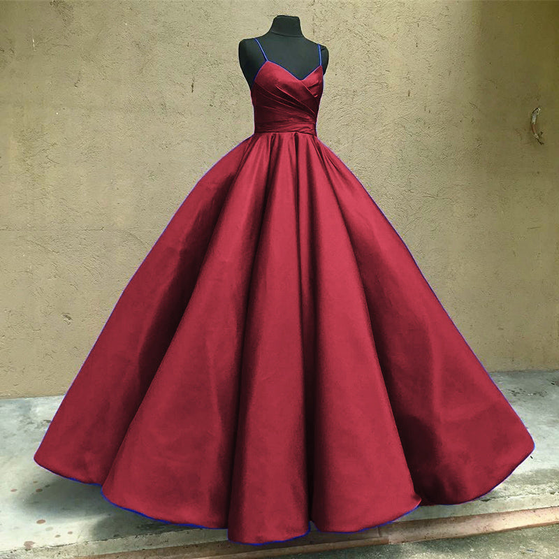 Fashion Satin Royal Blue Evening Dress Long Ball Gown Wedding Dress Engagement Gown LP408