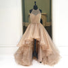 Siaoryne LP010 Puffy Organza Sexy Backless Halter A line High Low Prom dress Front Short Long Back evening Gowns