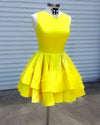 Bright Yellow Short Dresses Homecoming Gown for Junior 8th Graduation Gown