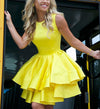 Bright Yellow Short Dresses Homecoming Gown for Junior 8th Graduation Gown