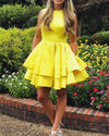 Bright Yellow Short Dresses Homecoming Gown for Junior 8th Graduation Gown