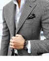 Black and White Tweed Wedding Suit three Pieces (jacket+pants +bow) Men Tuxedo SP241