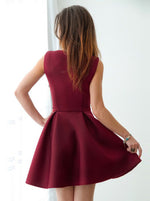 8th Grade prom Dress Short for Teens Burgundy Red Homecoming Party Gown with Straps