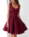 8th Grade prom Dress Short for Teens Burgundy Red Homecoming Party Gown with Straps