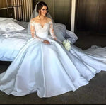 Princess Romantic Wedding Dress Ball Gown with Long Sleeves  Vestido De Novias WD621