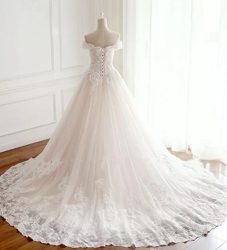 White /Pink Two Colors Wedding Dresses lace Princess Bride Dresses WD220