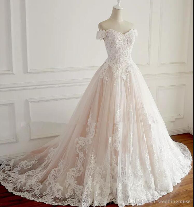 White /Pink Two Colors Wedding Dresses lace Princess Bride Dresses WD220