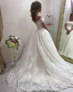 Romantic Women Ball Gown Wedding Dresses 2019 lace Off the Shoulder Bridal Gown