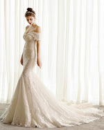 Elegant off white wedding dress 2022 mermaid sweetheart corset bride dresses lace wedding gowns for woman plus size