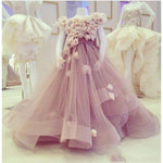 lovely handmade flowers Flower girl dress,little girls evening party gowns,first communion Dress