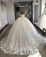 Glitter Ball Gown Women Princess Wedding Bridal Dresses Off the Shoulder Gown Vestido De Novias WD3320
