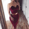 Siaoryne LP017 Short Prom Dress Burgundy Homecoming Dress with Gold Belt