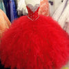 Siaoryne LP0929 Ball Gown Princess Red Quinceanera Dresses Sweetheart Prom Dress with Beading