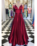 Siaoryne PL5014 Royal Blue Spaghetti Straps A Line Satin Long Prom Long Dress 2022 Gown