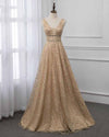 Bling Bling Gold /Champagne A Line Pageant Prom Dresses 2020