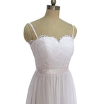 Sexy Spaghetti Straps Long Flowing Bohemian Bridal Dress Summer Wedding Gown with Lace Appliqes Vestido De Novias