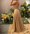 Siaoryne Bling Bling Gold Sequins Long Prom Evening Dress for Women PL2013