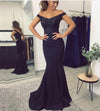 Siaoryne Fitted Women Long Evening Party Gowns ,Off Shoulder Lace Prom Dresses PL8544
