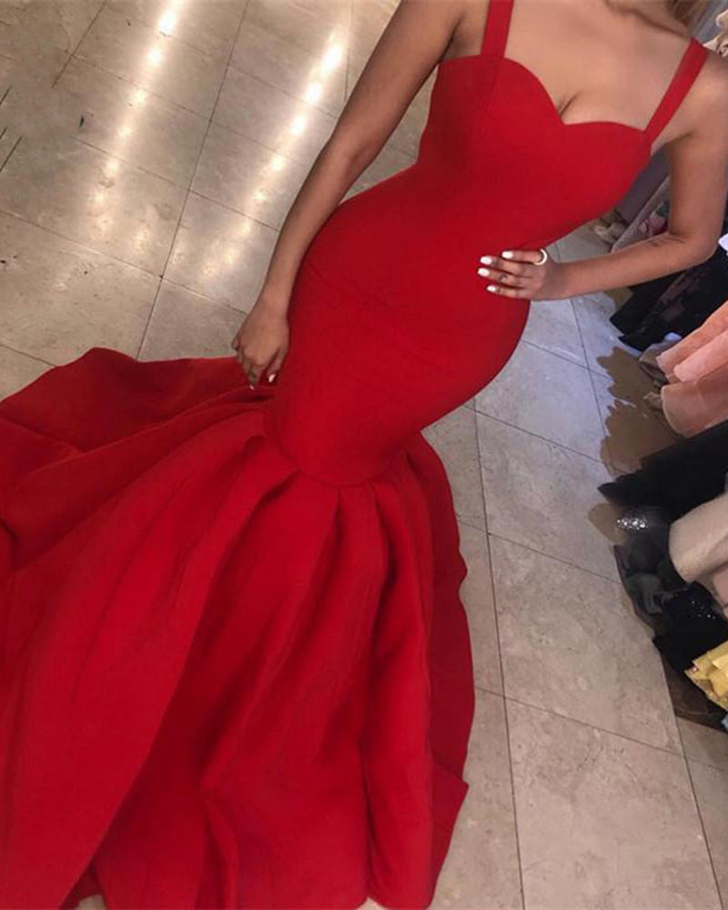 Sexy Mermaid Prom Dress Long 2020 Women Evening Formal Wear  with Straps PL2014