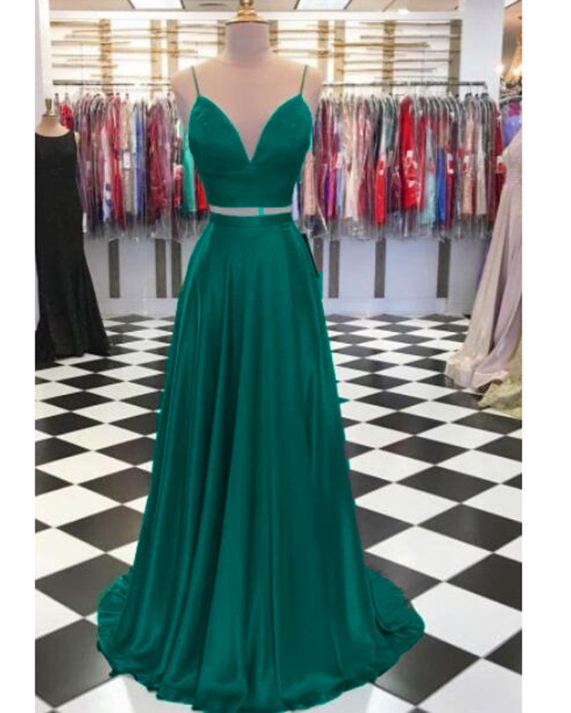 Lilac Purple Crop Top Two Pieces New Prom Dress Long Graduation Vestidos Longo LP1112
