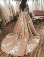 Siaoryne WD1111 Off Shoulder  Gold Wedding Dresses Ball  evening Dress Ivory Lace Bridal Dress 2020