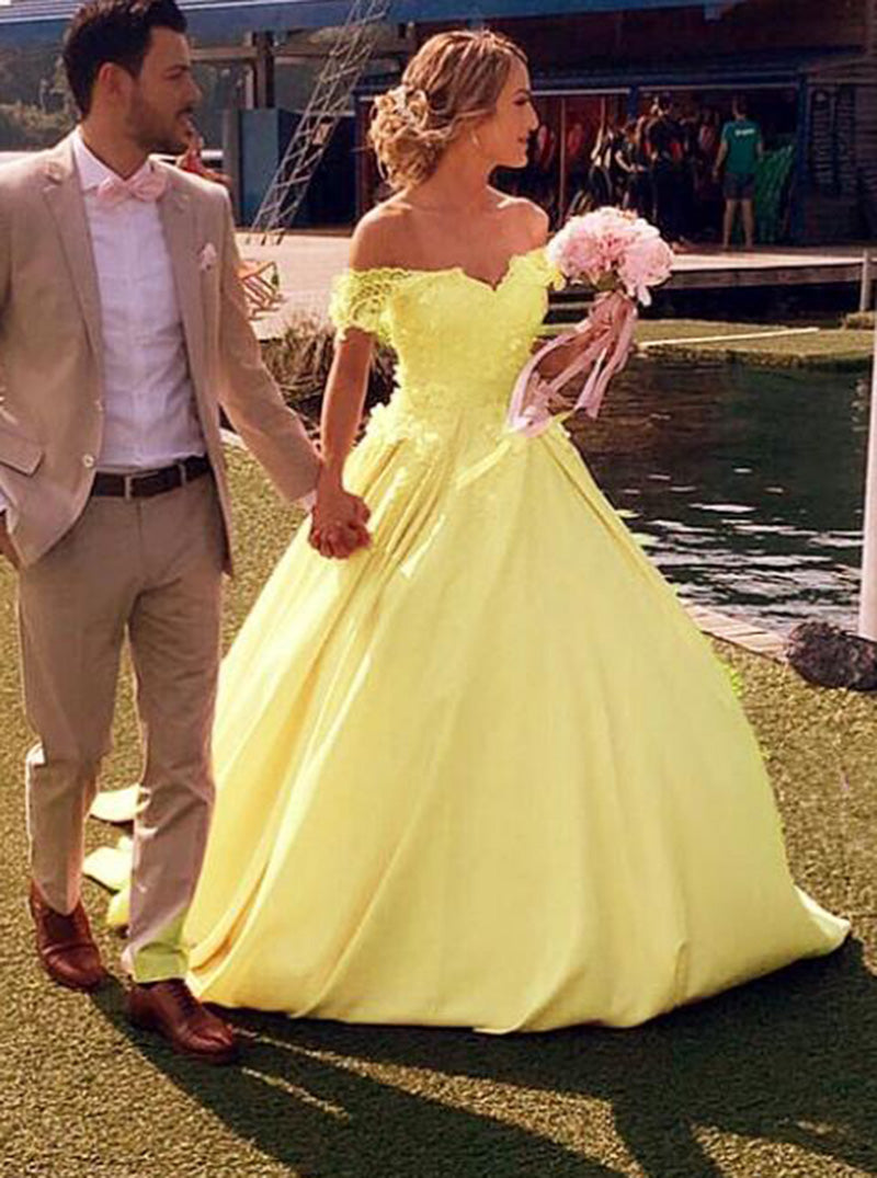 robe de soiree  Lace Satin Prom Dress Ball Gown off the shoulder Sweet 16 Quinceanera dress