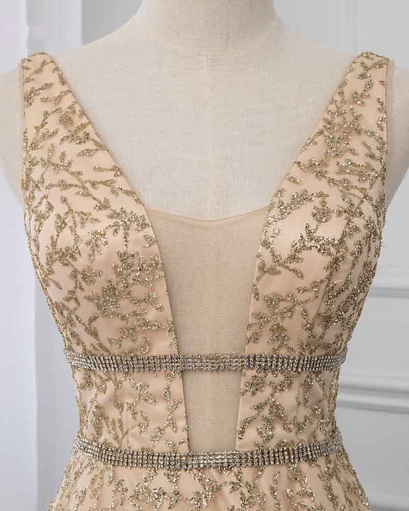 Bling Bling Gold /Champagne A Line Pageant Prom Dresses 2020