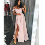 Off Shoulder A Line Prom Dresses Cheap Long Party Custom Made Gown LP874
