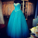 Siaoryne LP0928 Blue Prom Dresses Crystal Corset Sweetheart Formal party Gowns for Girls Sweet Sixteen Dress