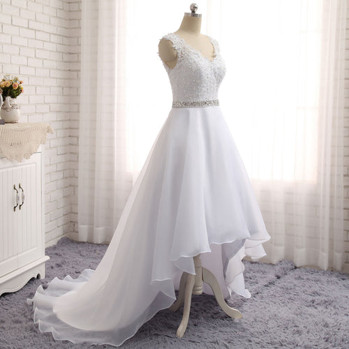 High Low Wedding Dresses Lace Beach Bridal Gown PL547