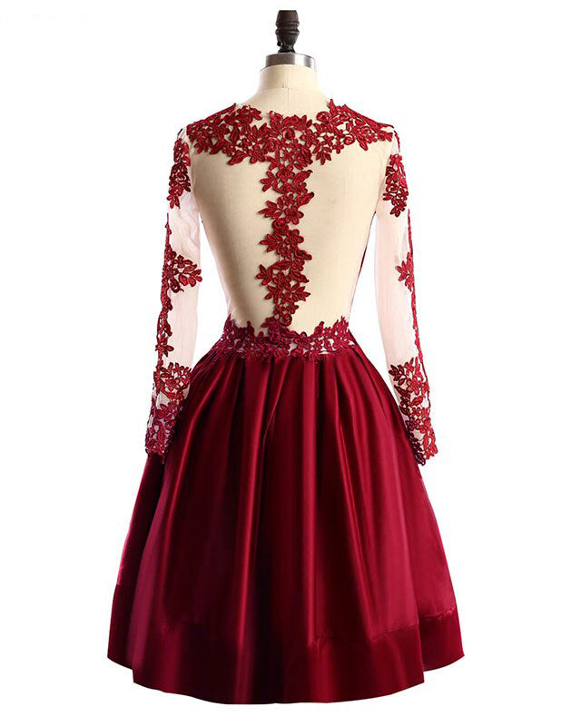 Siaoryne Lovely Wine Red Short Cocktail Dress 2020 Homecoming Gown with Lace for 8th Grade Girls PL211