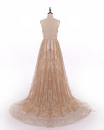 Spaghetti Straps Sequins Gold Women Formal Dresses Long Evening Party Gowns