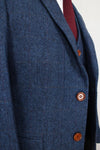 Wool Navy Blue British Gentleman Custom Made Men Suits Groom Suit for Wedding Blazer suits3 piece (Jacket+Pants+Vest)