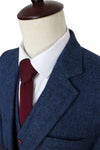 Wool Navy Blue British Gentleman Custom Made Men Suits Groom Suit for Wedding Blazer suits3 piece (Jacket+Pants+Vest)
