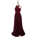 Grape Pleated Chiffon Two Tunes Halter Prom Dresses Long Evening Formal Gowns women