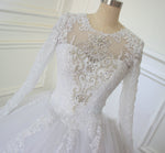New Vintage Long Sleeves Lace Ball Gown Bridal Wedding Dress  WD6642