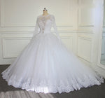 New Vintage Long Sleeves Lace Ball Gown Bridal Wedding Dress  WD6642