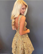 Siaoryne SP0822 Champagne Lace Homecoming Prom dresses 2018