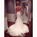 Sexy Classy Spaghetti Mermaid wedding Dresses Lace Bride Gown abiti da sposa 2018
