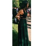 Chic Crop Top Prom Dress Long Chiffon Party Dresses Sexy Formal Gown