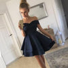 Lovely 2022 Dark Red Off the Shoulder Short  Graduation Prom Dress 8th Grade Junior Prom Gown