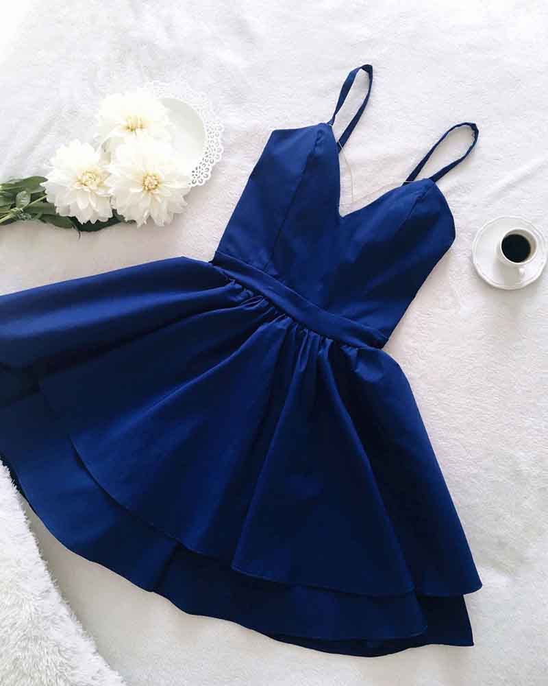 Spaghetti Straps Black Short Prom Dresses Graduation Gown SP320