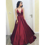 Siaoryne Burgundy Spaghetti Straps Long Prom Dresses,Girls formal gown