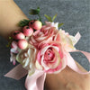 Handmade Wedding Corsage Groom Boutonniere Bride Bridesmaid Women hand Wrist Flower Artificial Flowers Corsages Wedding