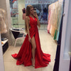 Siaoryne LP038 Formal Gowns Sexy V Neck Red prom Dress long evening gowns