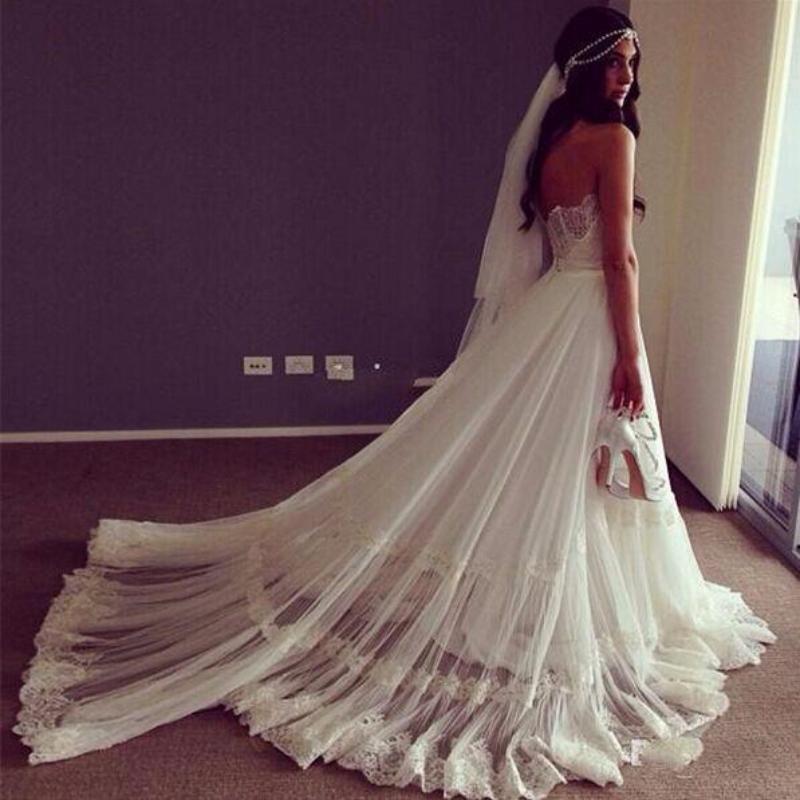 Siaoryne Bohemian Wedding Dresses Beach Gown for Bride Dresses Lace WD1004