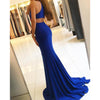 Trendy Jersey Fit Dress Red Prom Dresses Sexy Open back Split Leg Evening Party Dress 2018